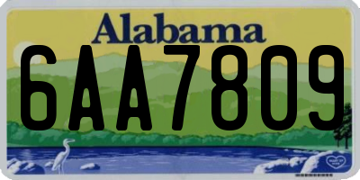 AL license plate 6AA7809