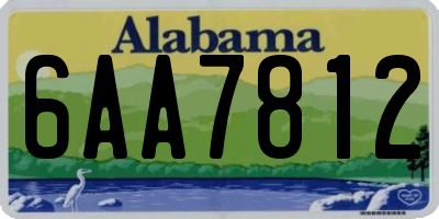 AL license plate 6AA7812