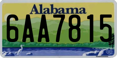 AL license plate 6AA7815
