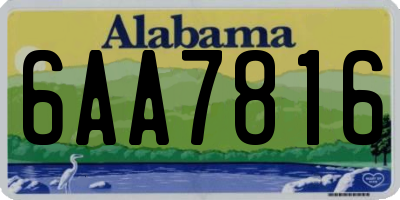 AL license plate 6AA7816