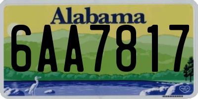 AL license plate 6AA7817