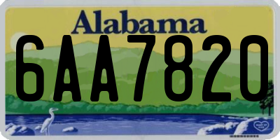 AL license plate 6AA7820
