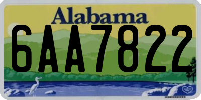 AL license plate 6AA7822