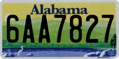 AL license plate 6AA7827