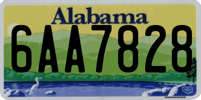 AL license plate 6AA7828