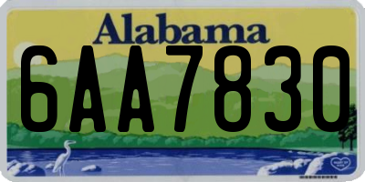 AL license plate 6AA7830
