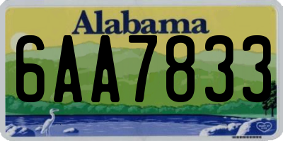 AL license plate 6AA7833