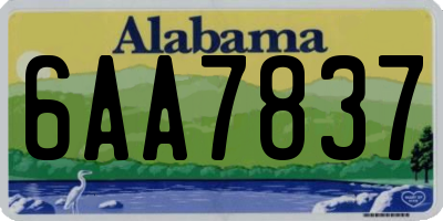 AL license plate 6AA7837