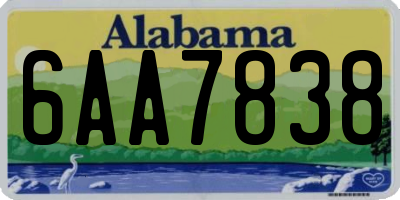 AL license plate 6AA7838