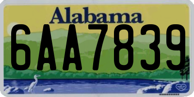 AL license plate 6AA7839