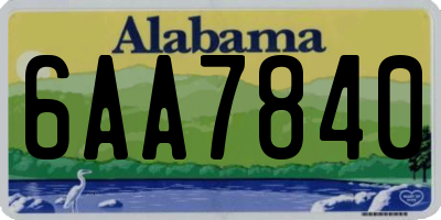 AL license plate 6AA7840