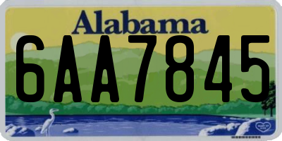 AL license plate 6AA7845