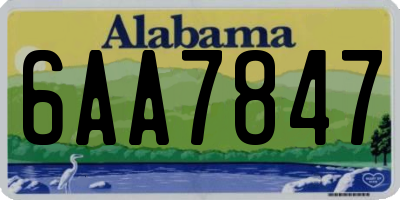 AL license plate 6AA7847