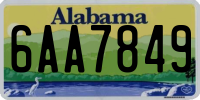 AL license plate 6AA7849
