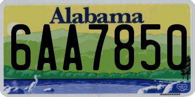 AL license plate 6AA7850