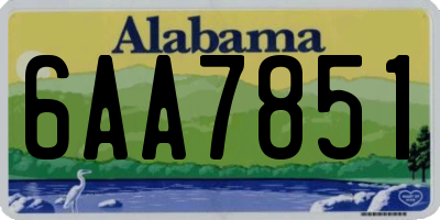 AL license plate 6AA7851
