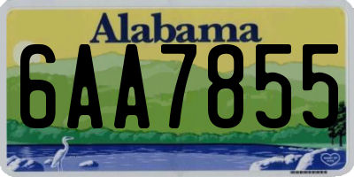 AL license plate 6AA7855