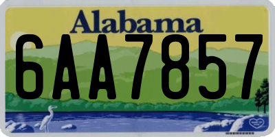 AL license plate 6AA7857