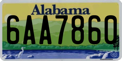 AL license plate 6AA7860
