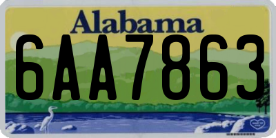 AL license plate 6AA7863