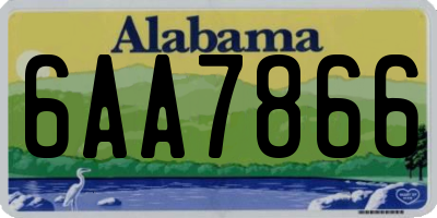 AL license plate 6AA7866