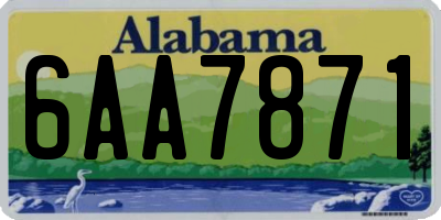 AL license plate 6AA7871