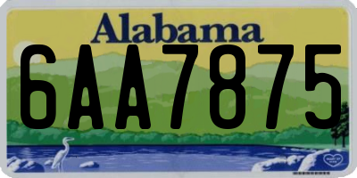 AL license plate 6AA7875