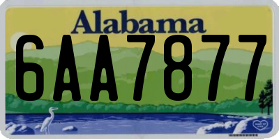 AL license plate 6AA7877