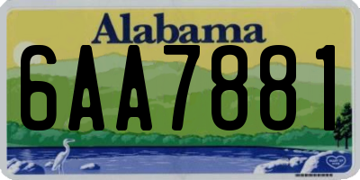 AL license plate 6AA7881