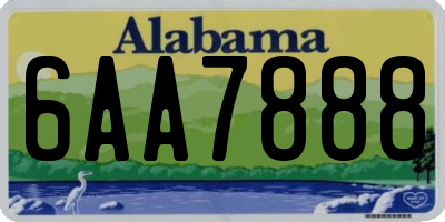 AL license plate 6AA7888