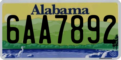 AL license plate 6AA7892