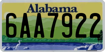 AL license plate 6AA7922