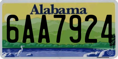 AL license plate 6AA7924