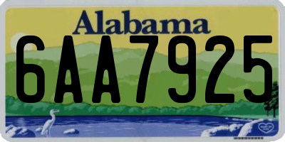 AL license plate 6AA7925