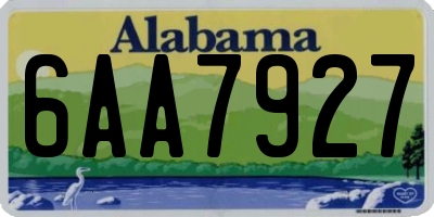 AL license plate 6AA7927