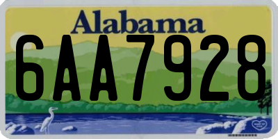 AL license plate 6AA7928