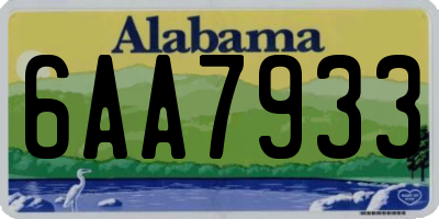 AL license plate 6AA7933