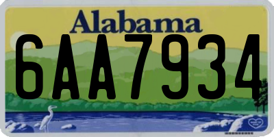 AL license plate 6AA7934