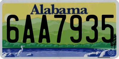 AL license plate 6AA7935