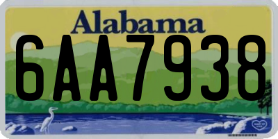 AL license plate 6AA7938