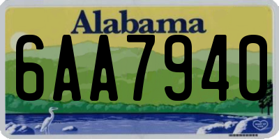 AL license plate 6AA7940
