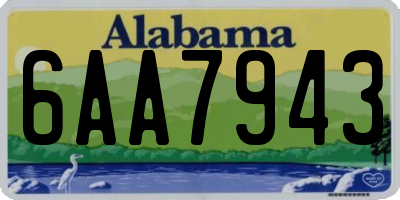 AL license plate 6AA7943