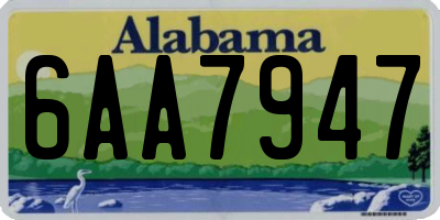 AL license plate 6AA7947
