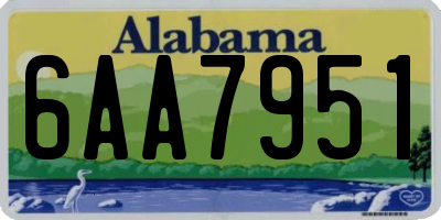 AL license plate 6AA7951