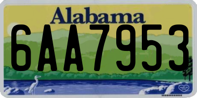 AL license plate 6AA7953
