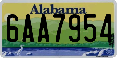AL license plate 6AA7954