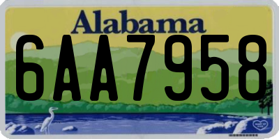 AL license plate 6AA7958