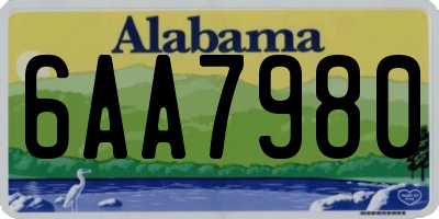 AL license plate 6AA7980