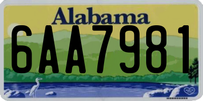 AL license plate 6AA7981