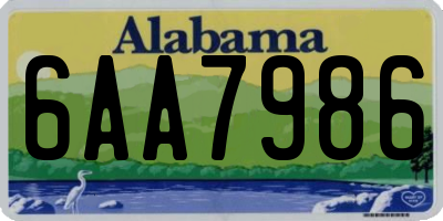 AL license plate 6AA7986